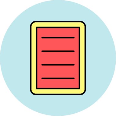 Web Kullanımı için Not Simgesi, Vektör İllüstrasyonu