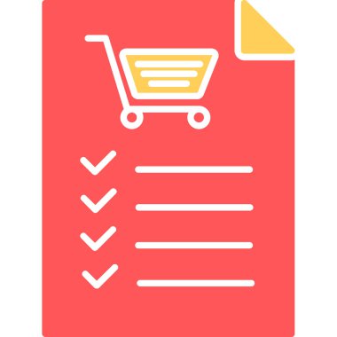 Web Kullanımı için İstek Listesi Simgesi, Vektör İllüstrasyonu