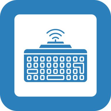 Web Kullanımı için Kablosuz Klavye Simgesi, Vektör İllüstrasyonu