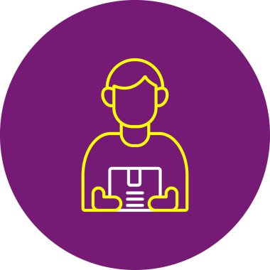 Web Kullanımı için Kurye Simgesi, Vektör İllüstrasyonu