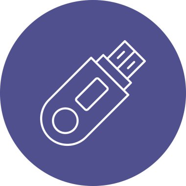 Web kullanımı için Flash Disk Simgesi, Vektör İllüstrasyonu