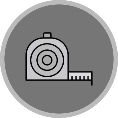 Web Kullanımı için Teyp Simgesi Ölçümü, Vektör İllüstrasyonu