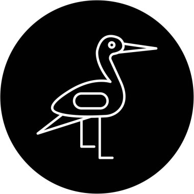 Leylek Simgesi, Web Kullanımı için Vektör İllüstrasyonu