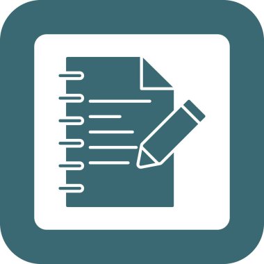 Web Kullanımı için Not Defteri Simgesi, Vektör İllüstrasyonu