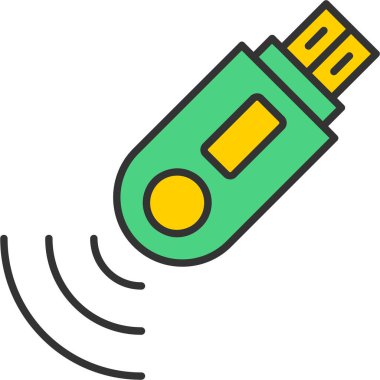 Web Kullanımı için USB Simgesi, Vektör İllüstrasyonu