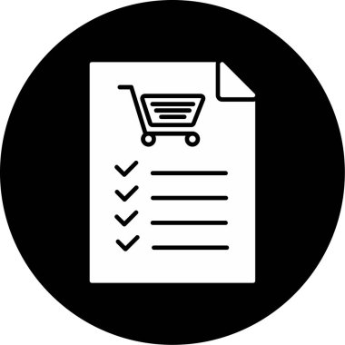 Web Kullanımı için İstek Listesi Simgesi, Vektör İllüstrasyonu