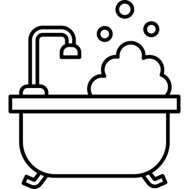 Bath.svg Simgesi, Web Kullanımı için Vektör İllüstrasyonu
