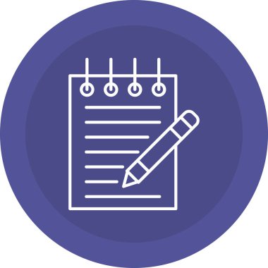 Web Kullanımı için Not Defteri Simgesi, Vektör İllüstrasyonu