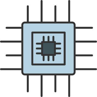 Çip Simgesi, Web Kullanımı için Vektör İllüstrasyonu