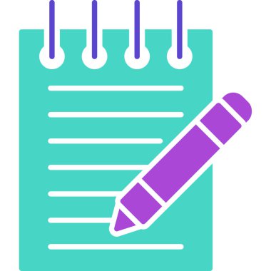 Web Kullanımı için Not Defteri Simgesi, Vektör İllüstrasyonu