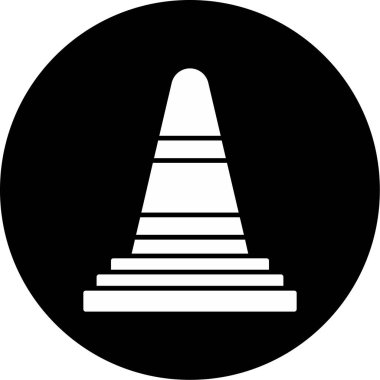 Web Kullanımı için Trafik Konisi Simgesi, Vektör İllüstrasyonu