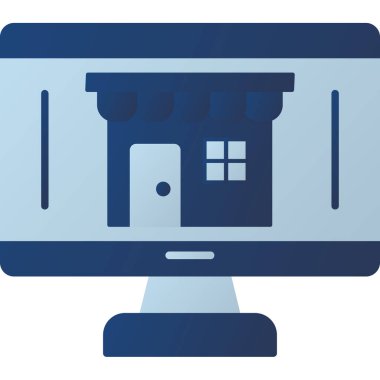 Web Kullanımı için Çevrimiçi Depolama Simgesi, Vektör İllüstrasyonu