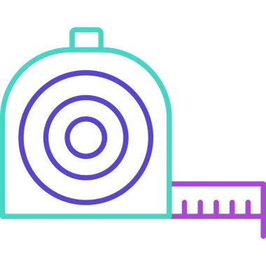 Web Kullanımı için Teyp Simgesi Ölçümü, Vektör İllüstrasyonu