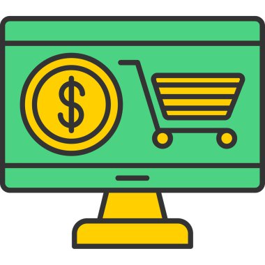 Web Kullanımı için Etrade Simgesi, Vektör İllüstrasyonu