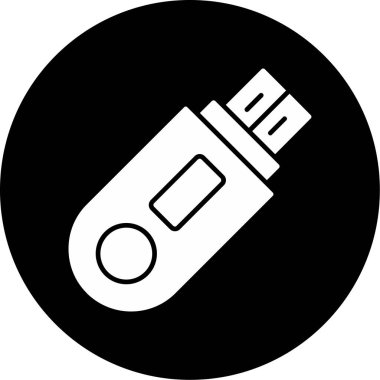 Web kullanımı için Flash Disk Simgesi, Vektör İllüstrasyonu