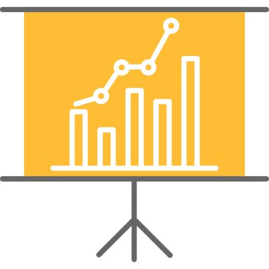 Web Kullanımı için Sunum Simgesi, Vektör İllüstrasyonu