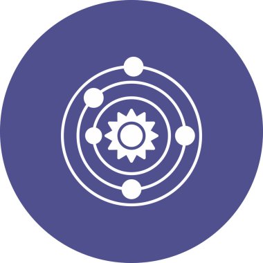 Web kullanımı için Güneş Sistemi Simgesi, Vektör İllüstrasyonu