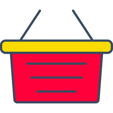 Alışveriş Sepeti Simgesi, Web Kullanımı için Vektör İllüstrasyonu