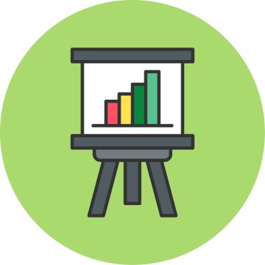 Web Kullanımı için Sunum Simgesi, Vektör İllüstrasyonu