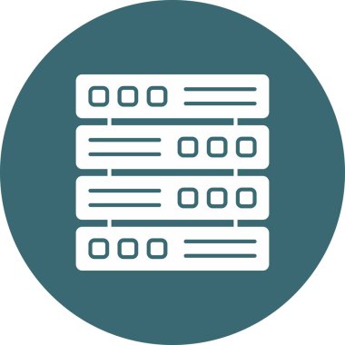 Web Kullanımı için Sunucu Simgesi, Vektör İllüstrasyonu