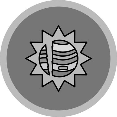 Web Kullanımı için Güneş Simgesi, Vektör İllüstrasyonu