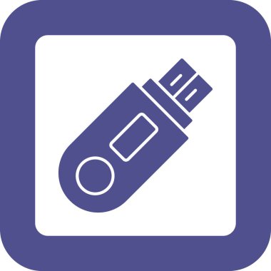 Web kullanımı için Flash Disk Simgesi, Vektör İllüstrasyonu