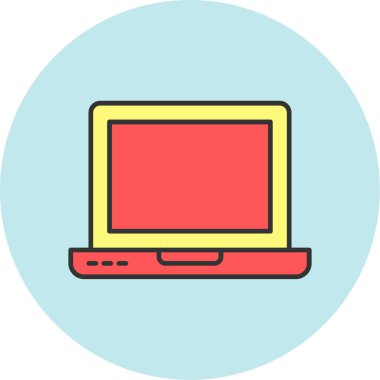 Web Kullanımı için dizüstü bilgisayar simgesi, Vektör İllüstrasyonu