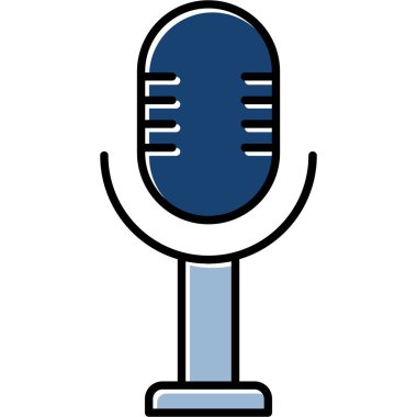 Web Kullanımı için Mikrofon Simgesi, Vektör İllüstrasyonu