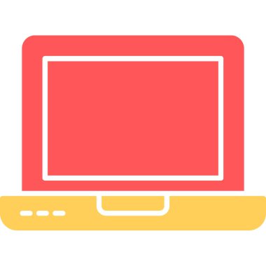 Web Kullanımı için dizüstü bilgisayar simgesi, Vektör İllüstrasyonu