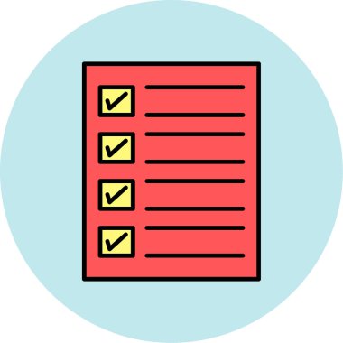 Web Kullanımı için Kontrol Listesi Simgesi, Vektör İllüstrasyonu