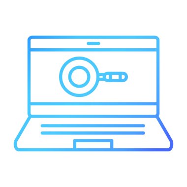 Web Kullanımı için dizüstü bilgisayar simgesi, Vektör İllüstrasyonu