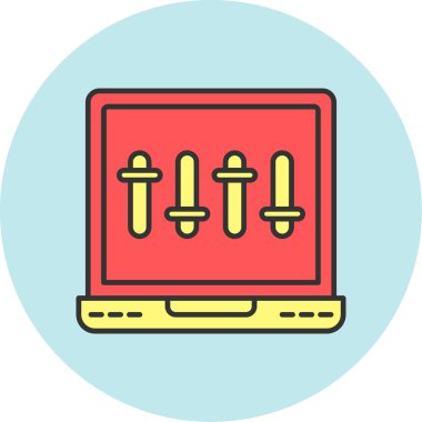 Web kullanımı için Müzik Karıştırıcı Simgesi, Vektör İllüstrasyonu