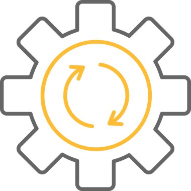 Cogwheel Simgesi, Web Kullanımı için Vektör İllüstrasyonu