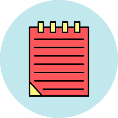 Web Kullanımı için Not Simgesi, Vektör İllüstrasyonu