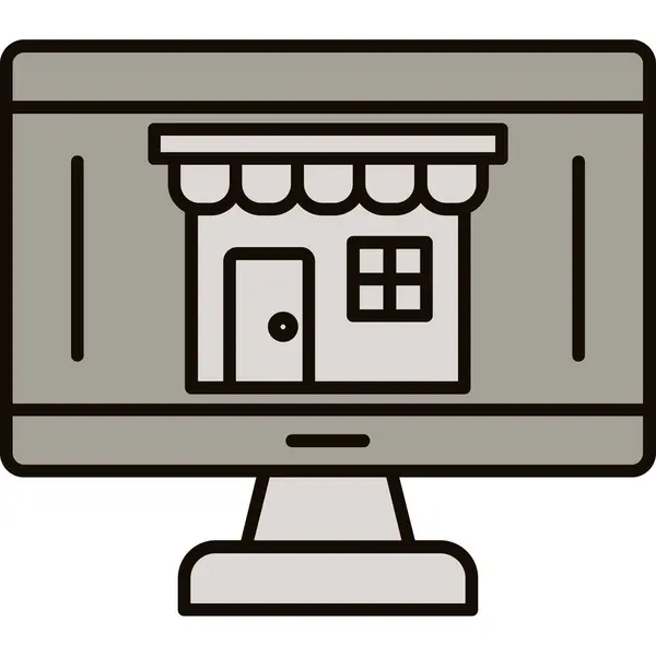 Web Kullanımı için Çevrimiçi Depolama Simgesi, Vektör İllüstrasyonu