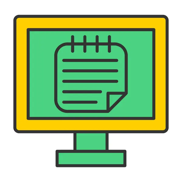 Web Kullanımı için Çevrimiçi Notlar Simgesi, Vektör İllüstrasyonu