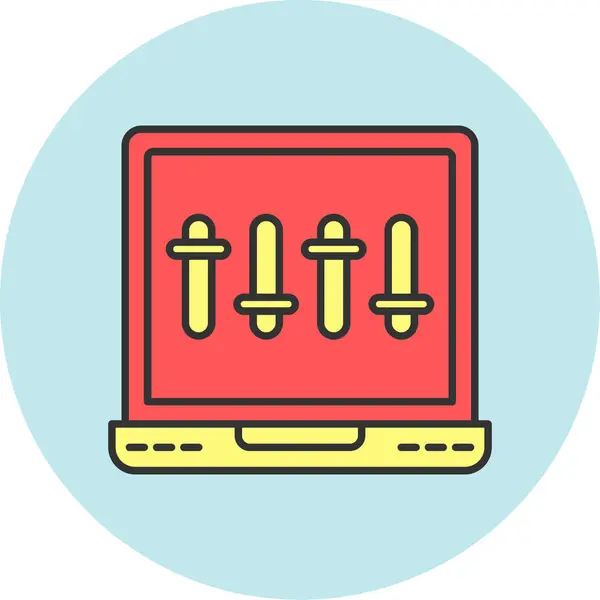 Web kullanımı için Müzik Karıştırıcı Simgesi, Vektör İllüstrasyonu