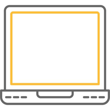 Web Kullanımı için dizüstü bilgisayar simgesi, Vektör İllüstrasyonu