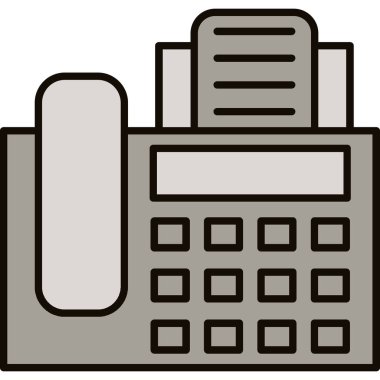 Web kullanımı için Telefon Faks Simgesi, Vektör İllüstrasyonu