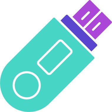 Web kullanımı için Flash Disk Simgesi, Vektör İllüstrasyonu