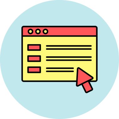 Web Kullanımı için Tarayıcı Simgesi, Vektör İllüstrasyonu