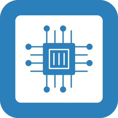 Web Kullanımı için İşlemci Simgesi, Vektör İllüstrasyonu