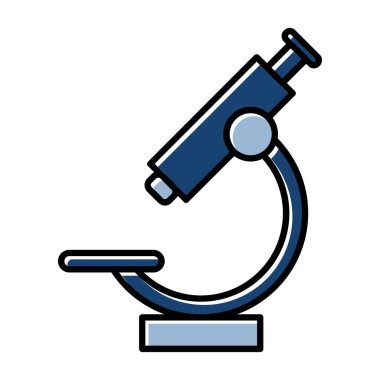 Web Kullanımı için Mikroskop Simgesi, Vektör İllüstrasyonu