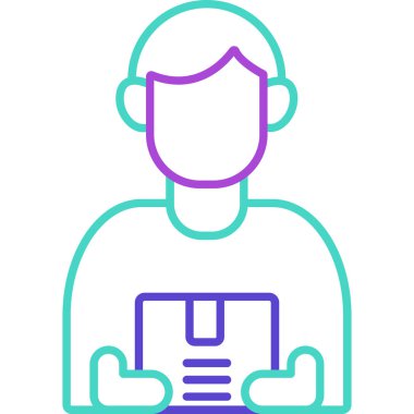 Web Kullanımı için Kurye Simgesi, Vektör İllüstrasyonu