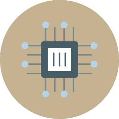 Web Kullanımı için İşlemci Simgesi, Vektör İllüstrasyonu