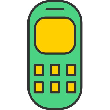 Web Kullanımı için Eski Telefon Simgesi, Vektör İllüstrasyonu