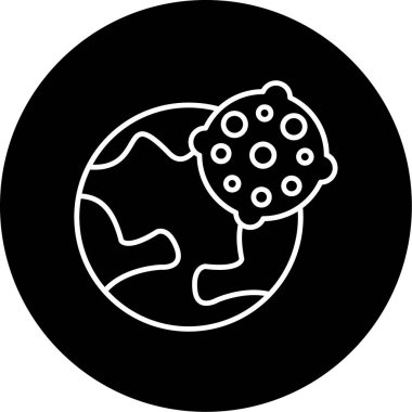 Web Kullanımı için Asteroid Simgesi, Vektör İllüstrasyonu