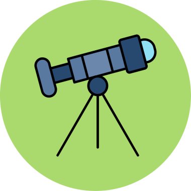 Web Kullanımı için Teleskop Simgesi, Vektör İllüstrasyonu