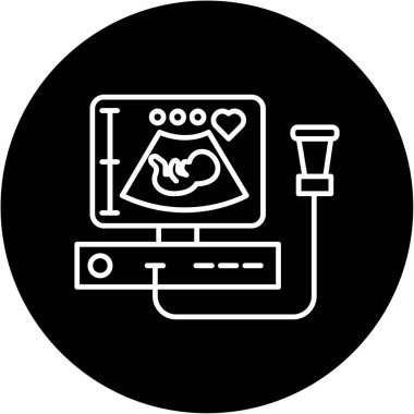 Web kullanımı için Ultrason Simgesi, Vektör İllüstrasyonu