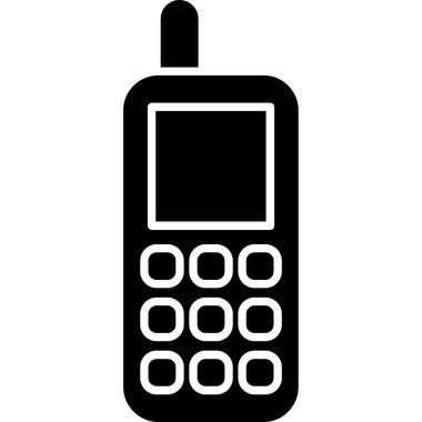 Web Kullanımı için Eski Cep Telefonu Simgesi, Vektör İllüstrasyonu